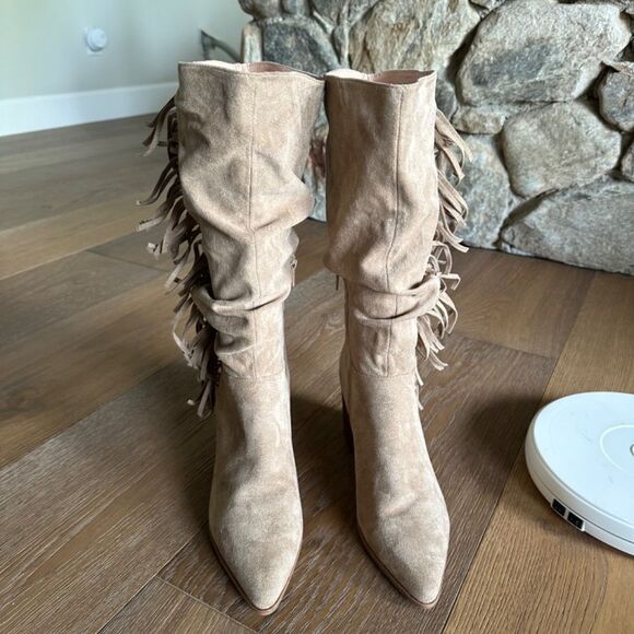 Journee Collection Hartly Fringed Extra Wide Calf Boot In Taupe - Picture 3 of 9